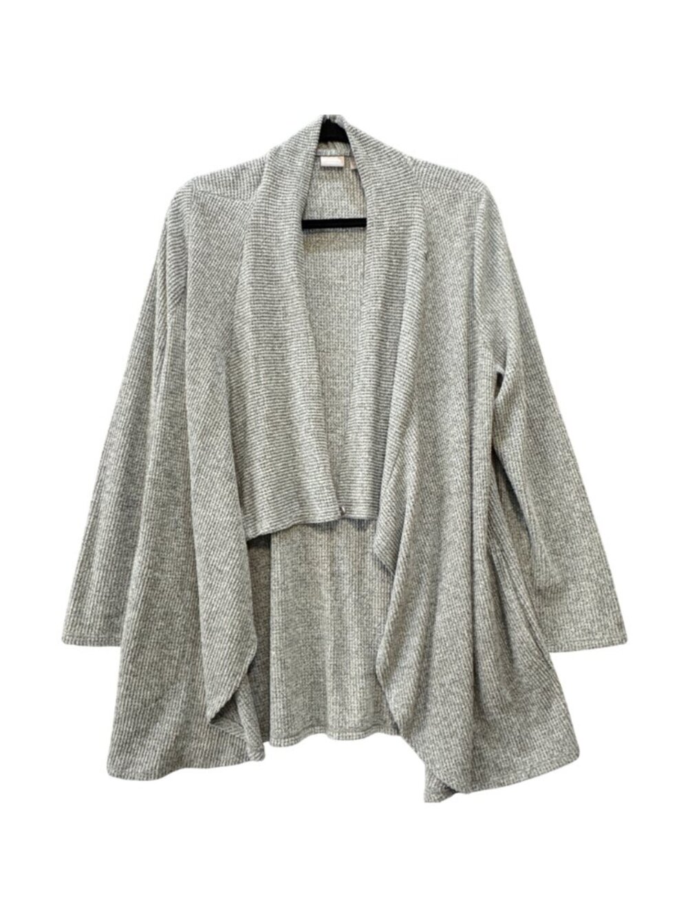 Chico's Zenergy Convertible Cardigan Kimono Grey Waffle Size 2 (12) Cozy - Picture 2 of 9